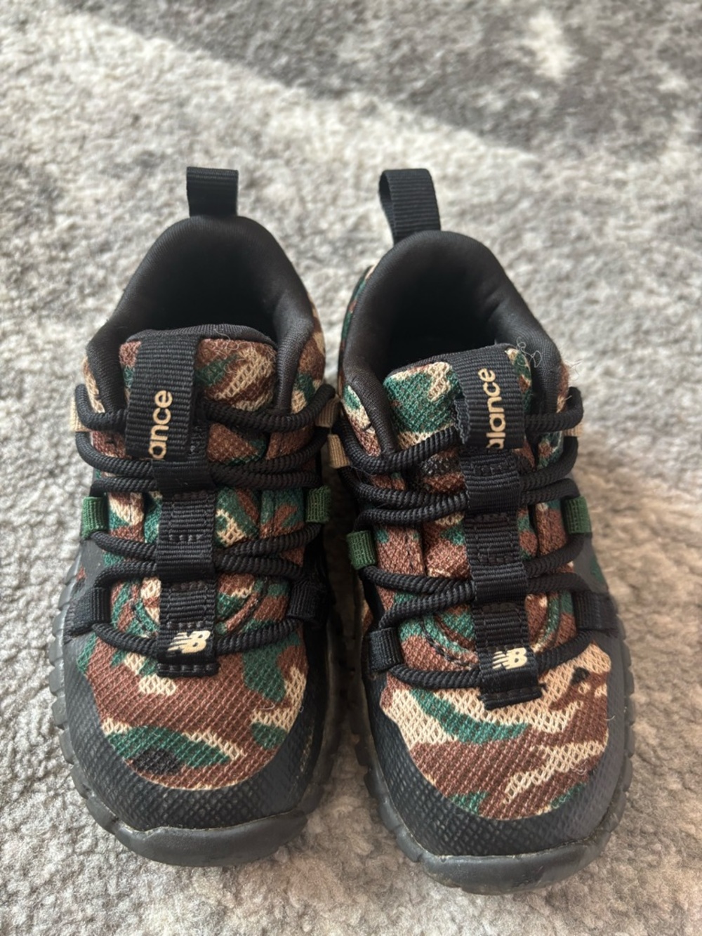 New Balance Kids Camouflage Sneakers in Black, Green & Brown